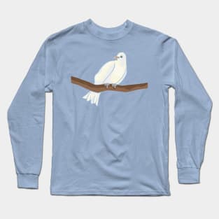 White Dove on A Branch Long Sleeve T-Shirt